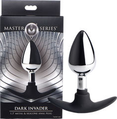 Dark Invader Metal And Silicone Anal Plug - Medium