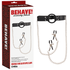 Breathable O-ring Gag with Nipple Clamps